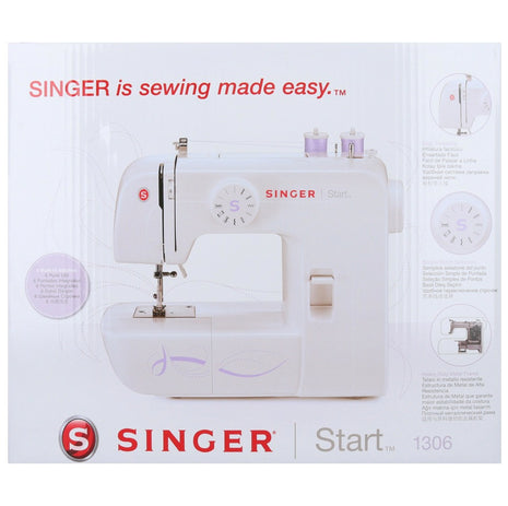 Singer Start 1306 sewing machine 70 Watt 750 rpm 4mm stitch length / stitch width