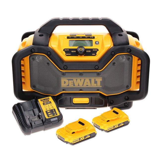 Radio sans fil DeWalt DCR 027 D2 DAB+ 10,8-18,0 V + 2 batteries 2,0 Ah + chargeur