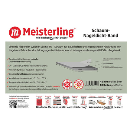 Meisterling Schaum Nageldicht Band 3 mm x 45 mm x 30 m ( 006040000040 )