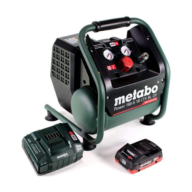 Metabo Power 160-5 18 LTX BL OF Cordless compressor 18 V 8.0 bar Brushless + 1x LiHD battery pack 4.0 Ah + charger