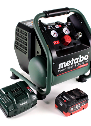 Metabo Power 160-5 18 LTX BL OF compresor de batería 18 V 8,0 bar sin escobillas + 1x batería LiHD 5,5 Ah + cargador