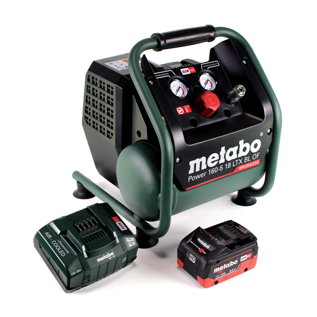Metabo Power 160-5 18 LTX BL OF Cordless compressor 18 V 8.0 bar Brushless + 1x LiHD battery pack 8.0 Ah + charger