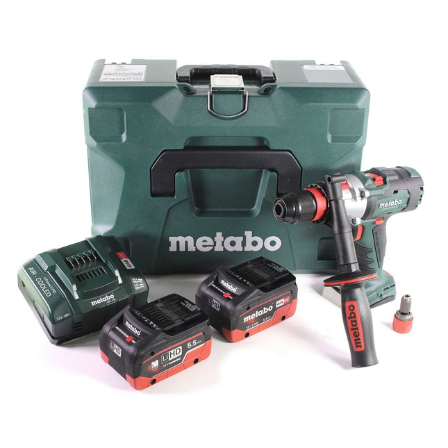Metabo SB 18 LTX-3 BL QI taladro percutor a batería 18 V 120 Nm sin escobillas + 2x batería LiHD 5,5 Ah + cargador + metaBOX