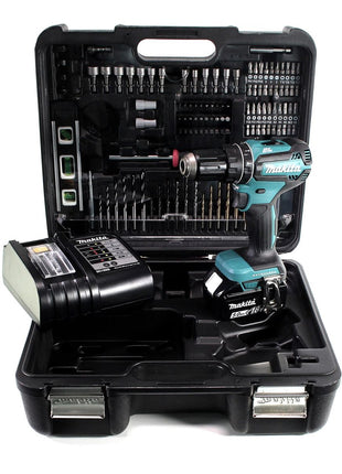 Makita DHP 485 STTK perceuse à percussion sans fil 18 V 50 Nm sans balais + 1 batterie 5,0 Ah + chargeur + jeu d'accessoires 101 pièces + mallette