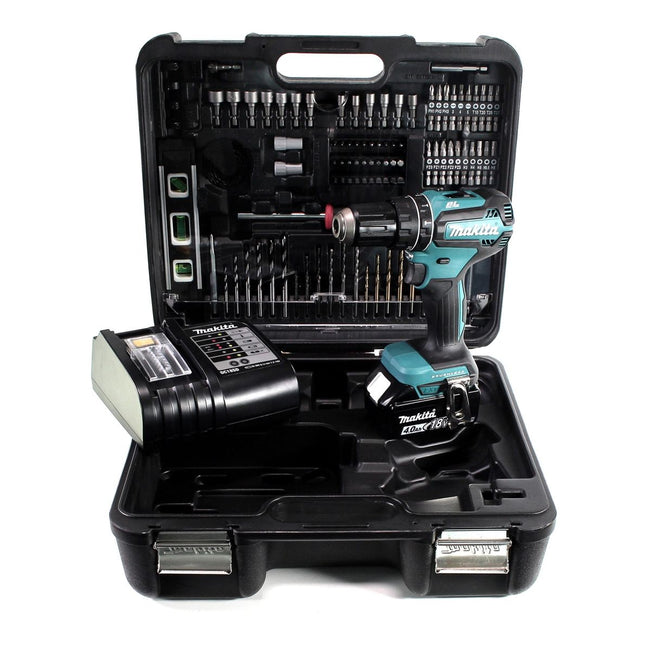 Llave de impacto a batería Makita DTD 156 SMTK 18 V 155 Nm + 1x batería 4,0 Ah + cargador + set de accesorios 101 piezas + estuche