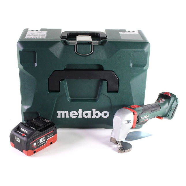 Metabo SCV 18 LTX BL 1.6 Cordless Metal Shears 18V Brushless + 1x LiHD Battery 5.5 Ah + MetaLoc Case - without charger