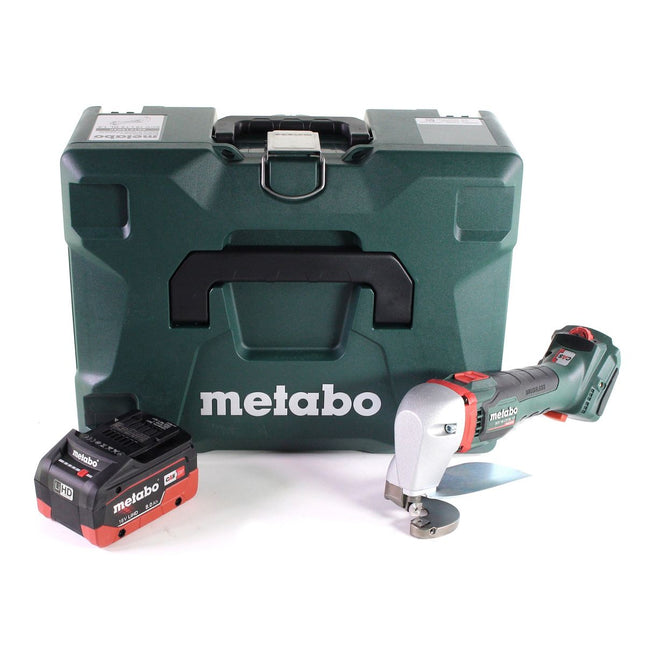 Metabo SCV 18 LTX BL 1.6 Cordless Metal Shears 18V Brushless + 1x LiHD Battery 8.0 Ah + MetaLoc Case - without charger