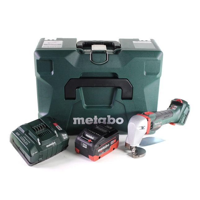 Metabo SCV 18 LTX BL 1.6 Cordless Metal Shears 18V Brushless + 1x LiHD Battery 8.0 Ah + Charger + MetaLoc Case