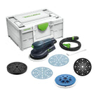 Festool ETS EC 150/5 EQ-Plus Exzenterschleifer 400 W 150 mm Brushless + 250x Schleifscheibe + 2x Protection Pad + Interface Pad + Schleifteller + systainer - Toolbrothers