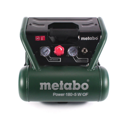 Metabo Power 180-5 W OF compressor 8 bar 1.1 kW + spiral hose 7.5 m + blow gun + tyre inflator