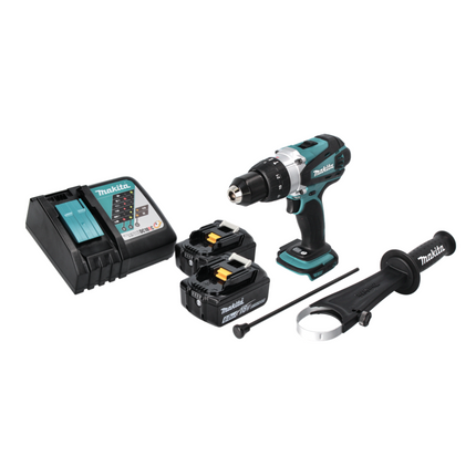 Taladro Percutor Inalámbrico Makita DHP 458 RG 18 V 91 Nm + 2x Baterías 6.0 Ah + Cargador