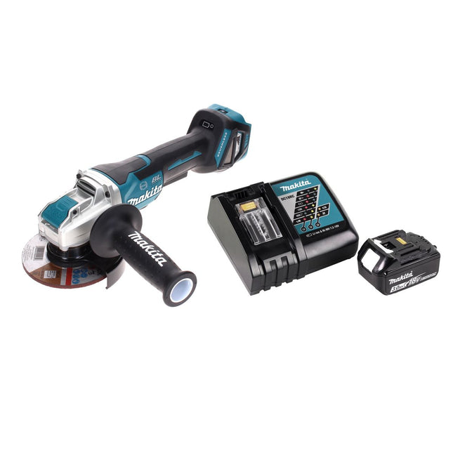 Makita DGA 519 RF1 cordless angle grinder 18 V 125 mm Brushless X-Lock + 1x rechargeable battery 3.0 Ah + charger