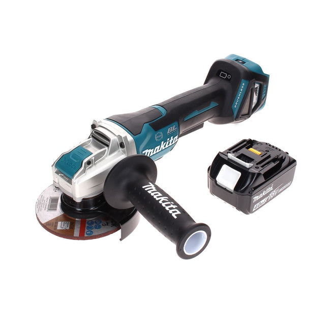 Makita DGA 519 M1 Cordless angle grinder 18 V 125 mm Brushless X-Lock + 1x battery 4.0 Ah - without charger