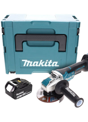 Makita DGA 519 T1J Cordless angle grinder 18 V 125 mm Brushless X-Lock + 1x rechargeable battery 5.0 Ah + Makpac - without charger