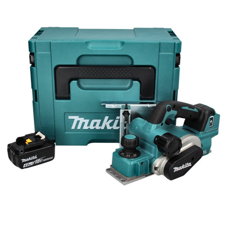 Makita DKP 181 M1J Cordless planer 82 mm 18 V brushless + 1x rechargeable battery 4.0 Ah + Makpac - without charger