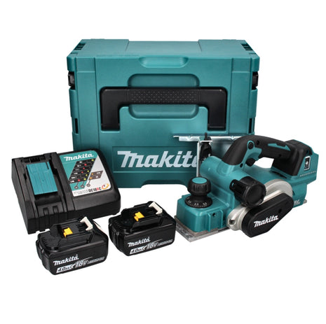 Makita DKP 181 RMJ cordless planer 82 mm 18 V brushless + 2x rechargeable battery 4.0 Ah + charger + Makpac