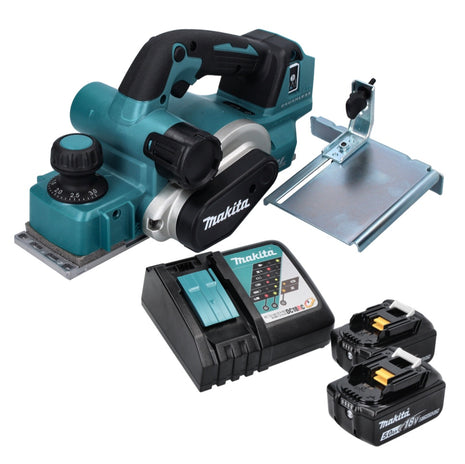 Makita DKP181 RT Cordless Planer 82mm 18V Brushless + 2x Batteries 5.0 Ah + Charger