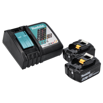 Cepilladora sin cable Makita DKP 181 RG 82 mm 18 V sin escobillas + 2x batería recargable 6,0 Ah + cargador