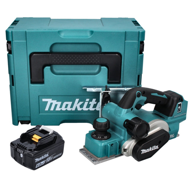 Makita DKP 181 G1J Cepillo sin cable 82 mm 18 V sin escobillas + 1x batería recargable 6,0 Ah + Makpac - sin cargador