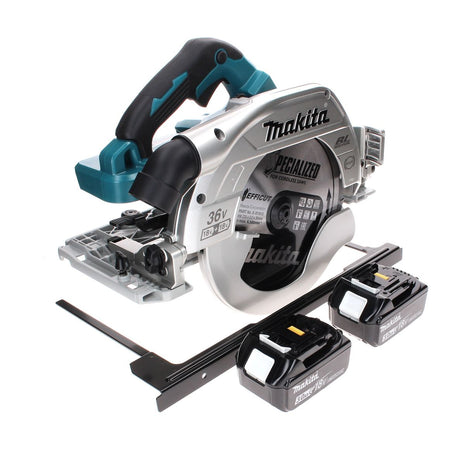 Sierra circular a batería Makita DHS 900 F2 36 V (2x 18 V) 235 mm sin escobillas + 2x batería 3,0 Ah - sin cargador