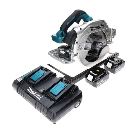 Makita DHS 900 PG2 scie circulaire à batterie 36 V (2x 18 V) 235 mm sans balais + 2x batterie 6,0 Ah + double chargeur