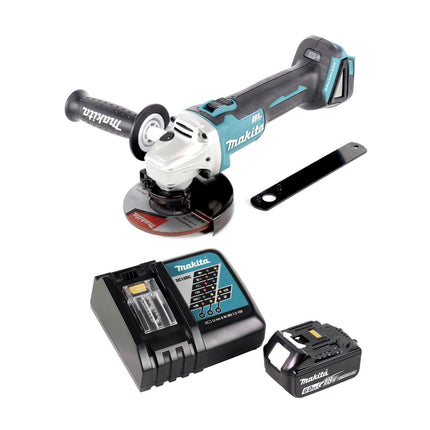 Makita DGA 506 RG1 cordless angle grinder 18 V 125 mm brushless + 1x rechargeable battery 6.0 Ah + charger