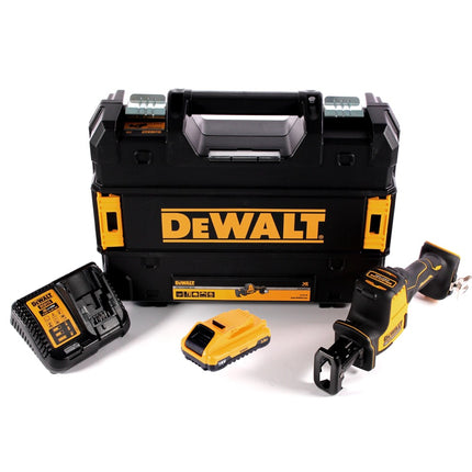 DeWalt DCS 369 L1 Akku Säbelsäge 18 V + 1x Akku 3,0 Ah + Ladegerät + TSTAK