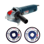 Bosch GWX 14-125 Smerigliatrice angolare professionale 1400 W 125 mm X-Lock + disco lamellare X571 K40 + disco lamellare X571 K80