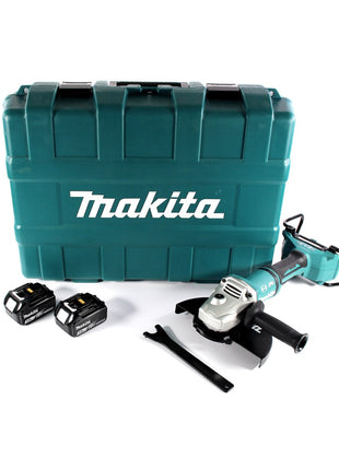 Makita DGA 900 FK Meuleuse d'angle sur batterie 36 V (2x 18 V) 230 mm sans balais + 2x batterie 3,0 Ah + coffret - sans chargeur