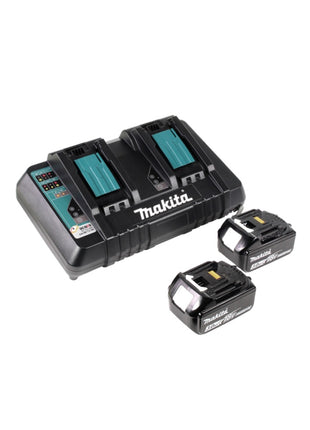 Meuleuse d'angle sur batterie Makita DGA 900 PFK 36 V (2x 18 V) 230 mm sans balais + 2x batterie 3,0 Ah + double chargeur + mallette