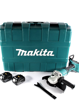 Makita DGA 900 MK Meuleuse d'angle sur batterie 36 V (2x 18 V) 230 mm sans balais + 2x batterie 4,0 Ah + coffret - sans chargeur