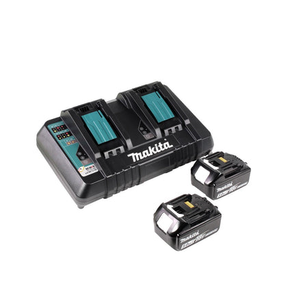 Amoladora angular a batería Makita DGA 900 PTK 36 V (2x 18 V) 230 mm sin escobillas + 2x batería 5,0 Ah + cargador doble + maletín
