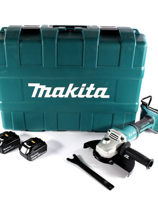 Makita DGA 900 GK Akku Winkelschleifer 36 V ( 2x 18 V ) 230 mm Brushless + 2x Akku 6,0 Ah + Koffer - ohne Ladegerät