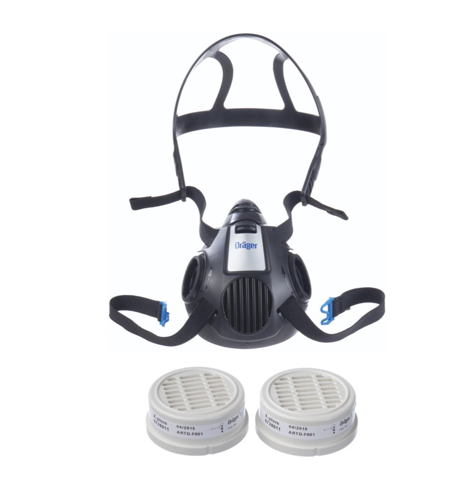 Masque respiratoire Dräger X-plore 3500 L demi-masque pour filtre à baïonnette taille L + 2x filtre à particules X-plore P3 R (6738011)