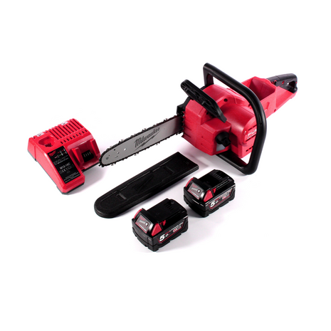 Motosierra a batería Milwaukee M18 FCHSC-502C 18 V 30 cm sin escobillas + 2x baterías 5,0 Ah + cargador