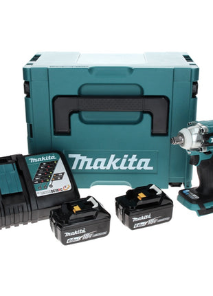 Makita DTW 300 RGJ cordless impact wrench 18 V 330 Nm 1/2" brushless + 2x rechargeable battery 6.0 Ah + charger + Makpac