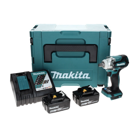 Makita DTW 300 RGJ Akku Schlagschrauber 18 V 330 Nm 1/2" Brushless + 2x Akku 6,0 Ah + Ladegerät + Makpac