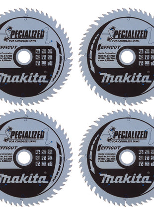 Makita CCXF16556EL SPECIALIZED EFFICUT Sägeblatt 165 x 20 x 1,45 mm 4 Stk. ( 4x B-57320 ) 56 Zähne für Holz, Laminat und Kunststoff