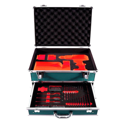 Makita DHP 484 STTX Akku Schlagbohrschrauber 18 V 54 Nm Brushless + 2x Akku 5,0 Ah + Ladegerät + 70 tlg. Bit Bohrer Set + TX Alu Koffer