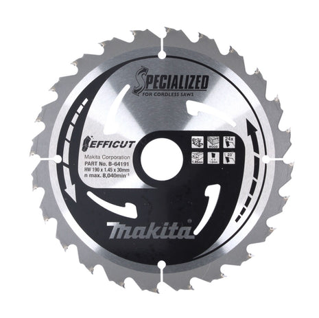 Makita CCM19024G Lama per sega circolare SPECIALIZED EFFICUT / 190 x 30 x 1,0 mm - 24 denti, per legno ( B-64191 )