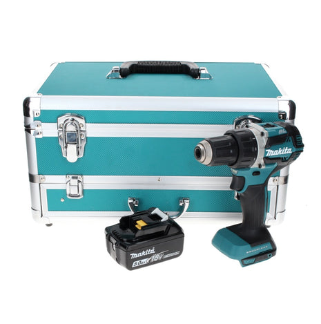 Makita DDF 484 T1TX taladro atornillador inalámbrico 18 V 54 Nm sin escobillas + 1x batería 5,0 Ah + juego de brocas de 70 piezas + maletín de aluminio TX - sin cargador