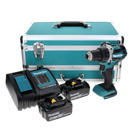 Makita DDF 484 SGTX Akku Bohrschrauber 18 V 54 Nm Brushless + 2x Akku 6,0 Ah + Ladegerät + 70 tlg. Bit Bohrer Set + TX Alu Koffer