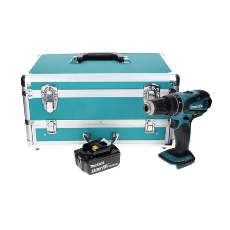 Makita DHP 456 T1TX Trapano avvitatore con percussione a batteria 18 V 50 Nm + 1x Batteria 5,0 Ah + Set di 70 punte + Valigetta in alluminio TX - senza caricabatterie