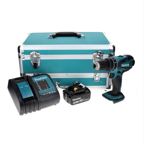 Makita DHP 456 ST1TX Perceuse à percussion sans fil 18 V 50 Nm + 1x Batterie 5,0 Ah + Chargeur + Coffret aluminium TX + Jeu d’embouts et de forets, 70 pcs.