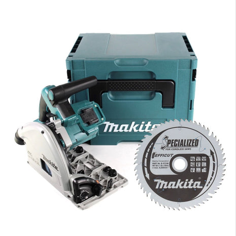 Sierra de inmersión a batería Makita DSP 600 ZJ 36 V (2x 18 V) sin escobillas + hoja de sierra circular EFFICUT + Makpac - sin batería, sin cargador