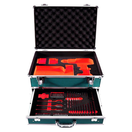 Llave de impacto a batería Makita DTD 156 SFTX 18 V 155 Nm + 2x baterías 3,0 Ah + cargador + juego de brocas de 70 piezas + maletín de aluminio TX