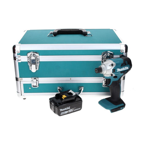 Makita DTD 156 G1TX Clé à chocs sans fil 18 V 155 Nm + 1x batterie 6,0 Ah + jeu de 70 forets + coffret en aluminium TX - sans chargeur