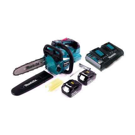Makita DUC 256 PM Cordless chainsaw 36 V ( 2x 18 V ) Brushless 25 cm + 2x battery 4.0 Ah + double charger
