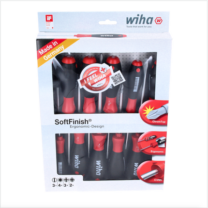 Wiha 302HK12 Schraubendreher Set Schraubenzieher SoftFinish 12 tlg.  - Schlitz, Phillips, Pozidriv, Torx ( 41002 )