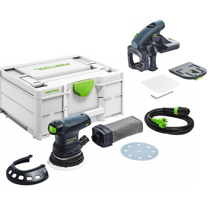 Festool ETS 125 REQ-Plus Exzenterschleifer 250 W 125 mm + AH-ES-ETS/ETSC Ansetzhilfe 43 - 92° Winkel + Systainer - Toolbrothers